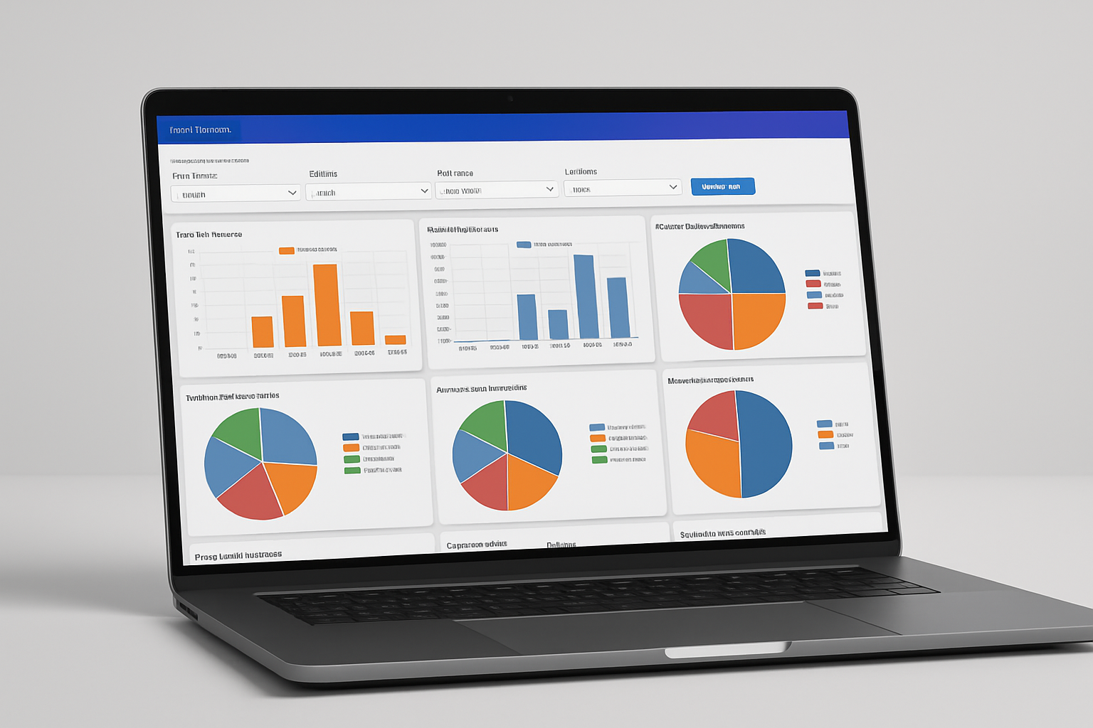 CSA running on laptop – analytics and graphs screen